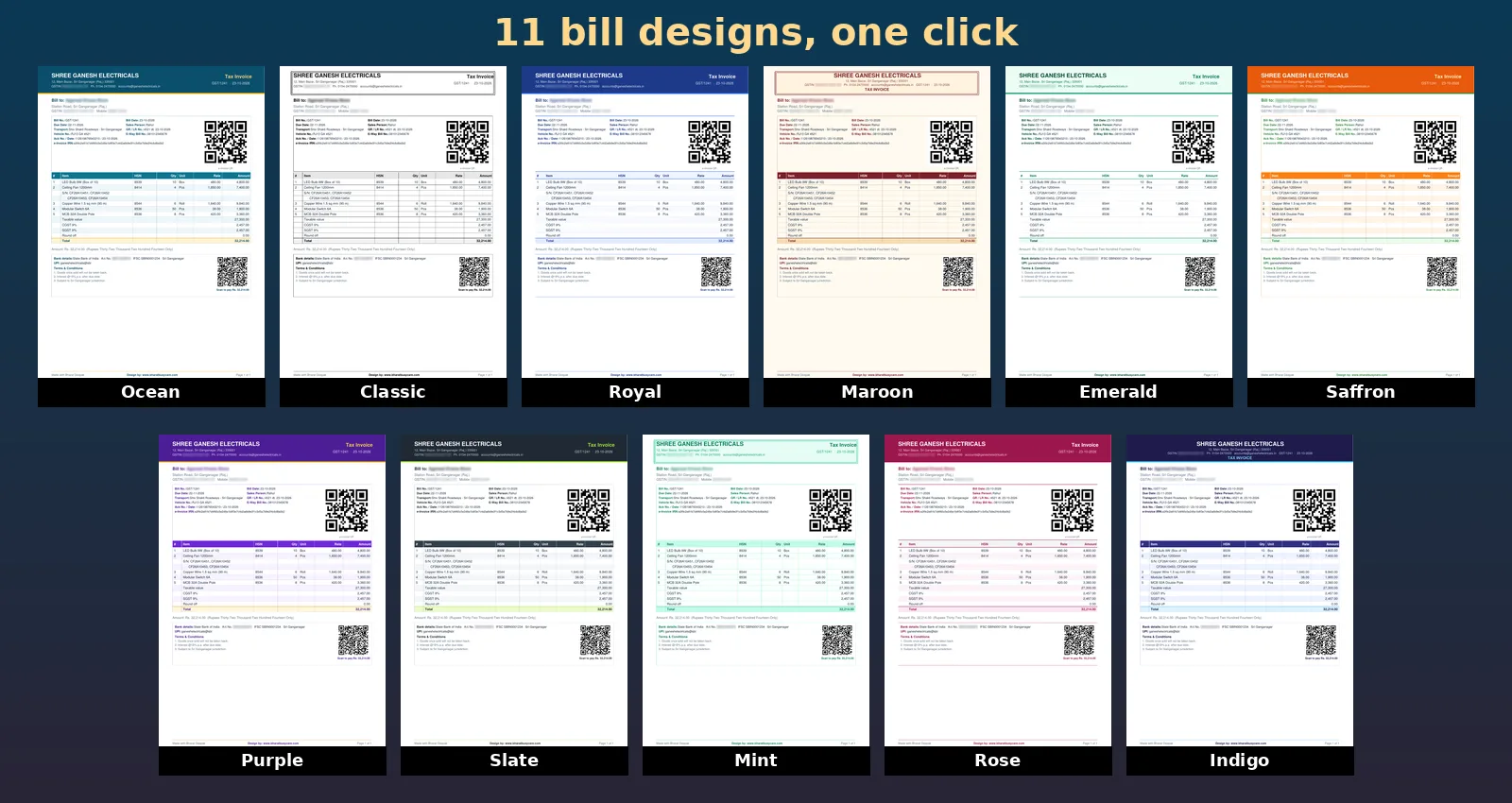 Bharat Deepak 11 bill designs